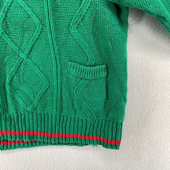 FRENCH NAVY Sweater Mens L Ramie Cotton Cable Jumper Pullover Green HK VTG - Picture 6 of 15